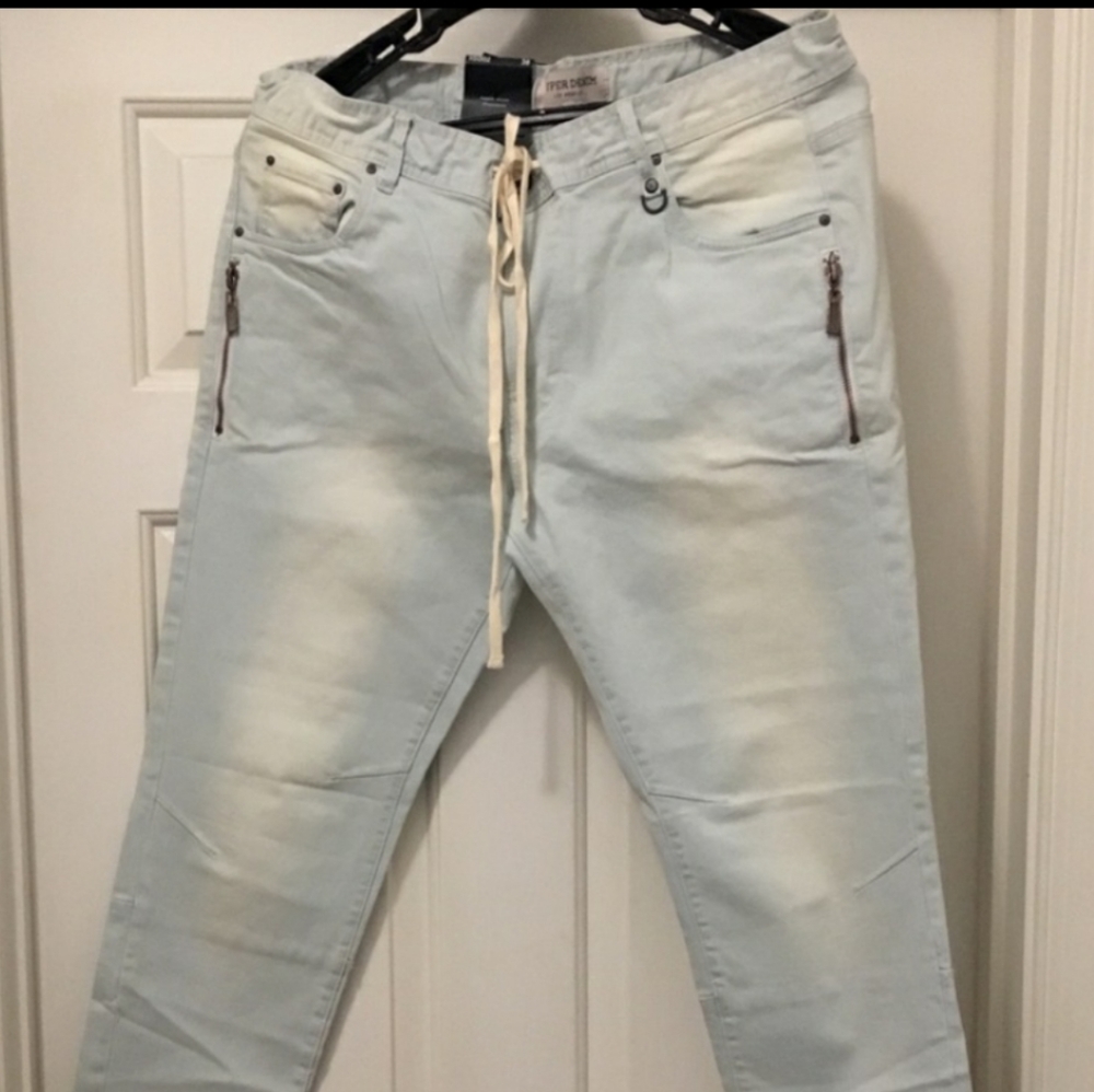 Hyper Denim Men’s White Blue Jeans 38 Relaxed Fit